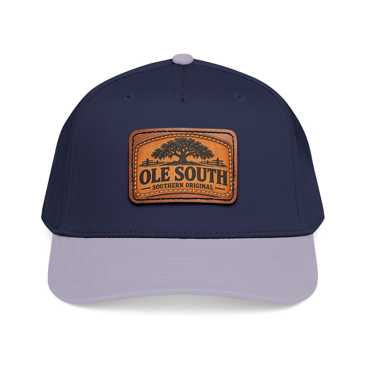 Mid Profile Baseball Cap with Leather Patch (Rectangle)
