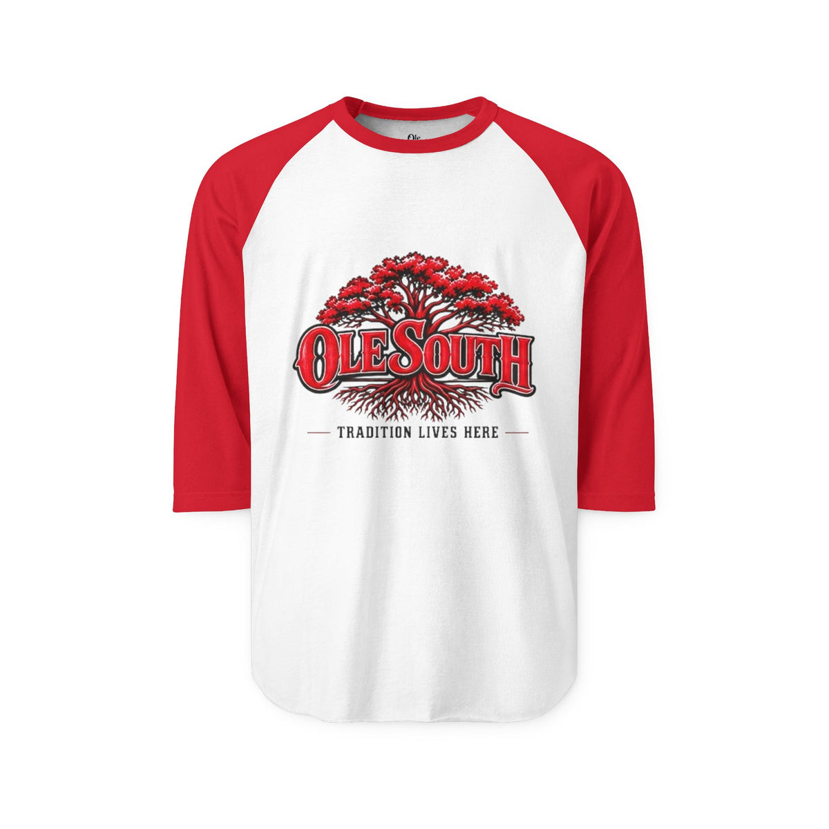 Ole South Raglan Shirt — Vintage Red Magnolia Baseball Tee