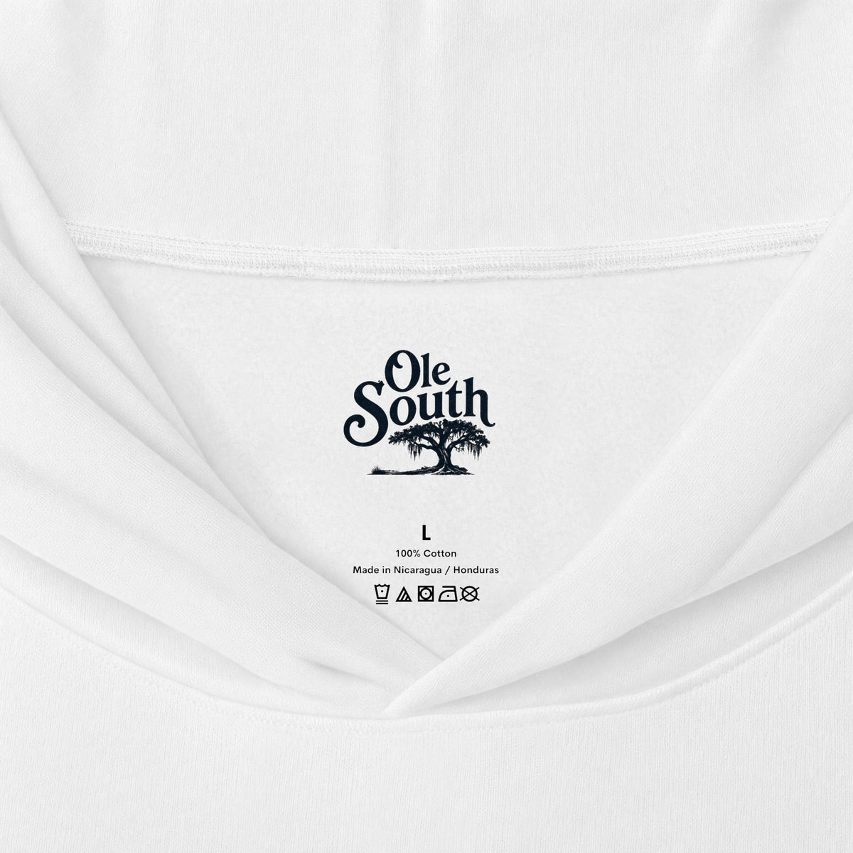 Ole South Hooded Long-Sleeve Tee — ‘Ole South’ Tree Logo, Good People Good Times