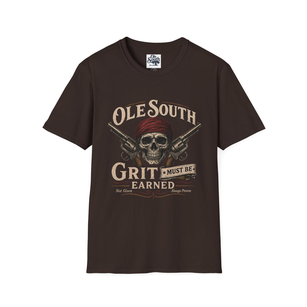 Ole South Grit Skull T-Shirt — 'Grit Must Be Earned' Vintage Western Tee