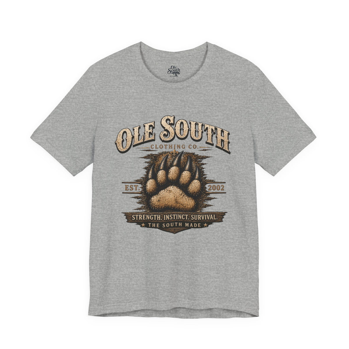 Ole South Bear Paw T-Shirt — Vintage Southern Outdoors Tee