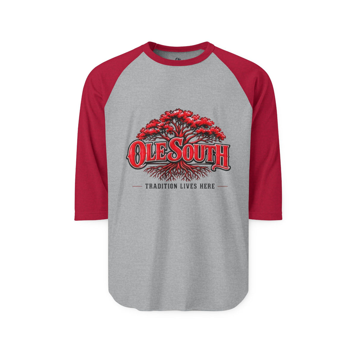 Ole South Raglan Shirt — Vintage Red Magnolia Baseball Tee