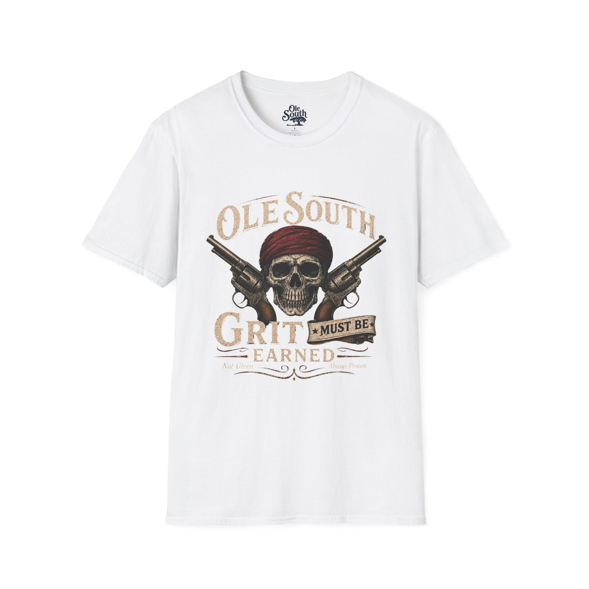 Ole South Grit Skull T-Shirt — 'Grit Must Be Earned' Vintage Western Tee