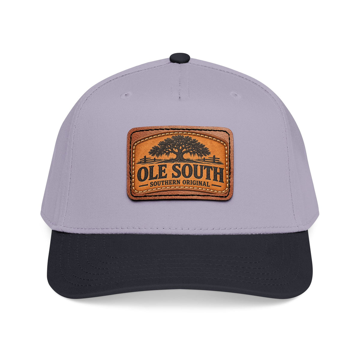 Mid Profile Baseball Cap with Leather Patch (Rectangle)