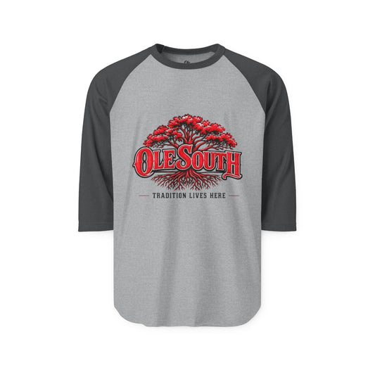 Ole South Raglan Shirt — Vintage Red Magnolia Baseball Tee