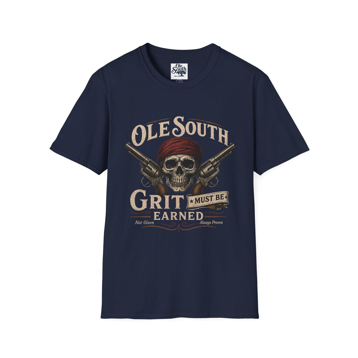 Ole South Grit Skull T-Shirt — 'Grit Must Be Earned' Vintage Western Tee