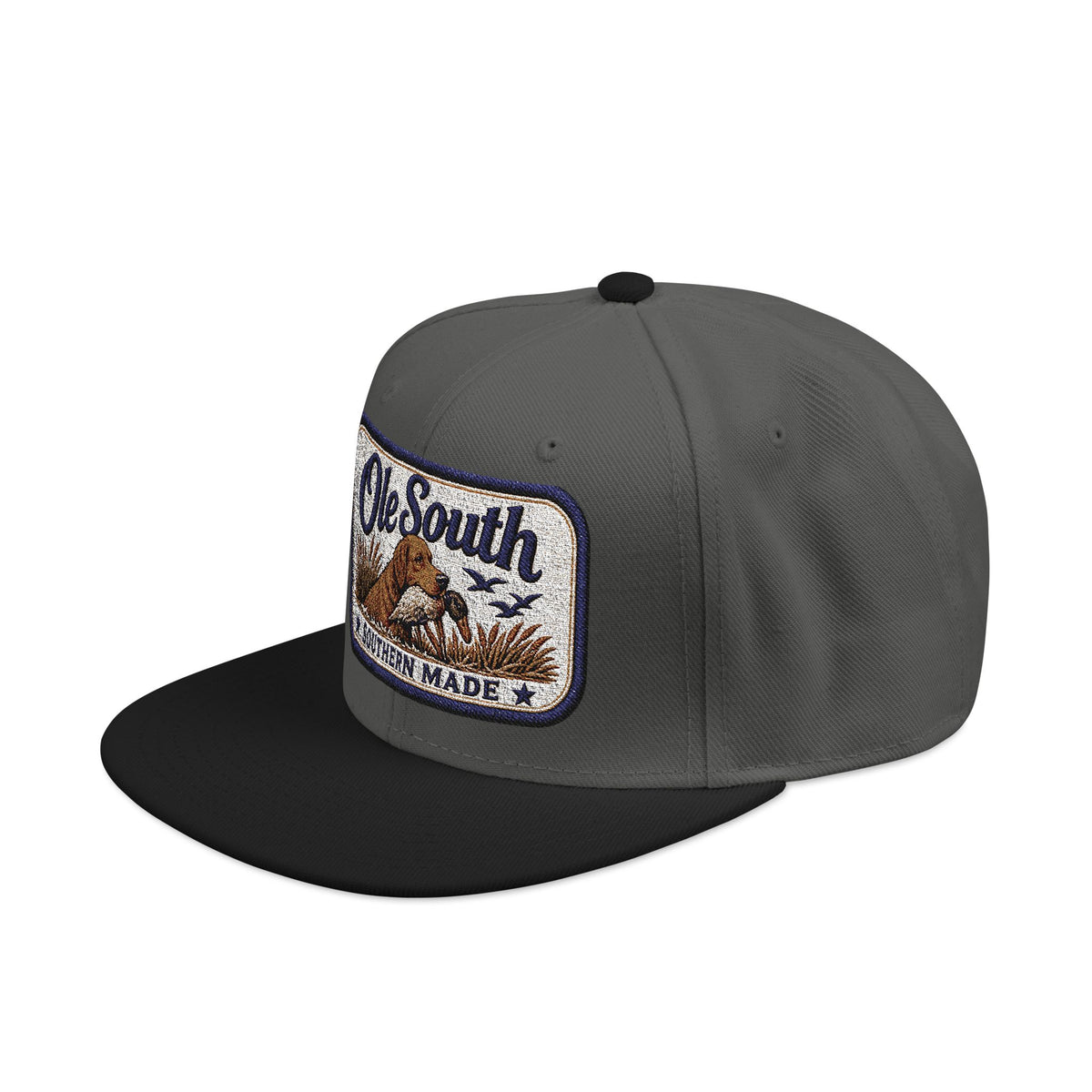 Embroidered 'South' Patch Snapback Hat — Vintage Outdoors Trucker Cap