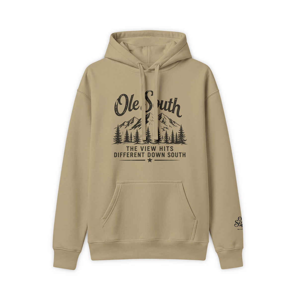 Ole South Mountain Hoodie — "The View Hits Different Down South" Cozy Pullover